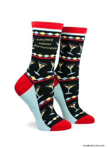 Anne Taintor Crew Socks ~ after four martinis