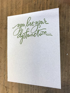Mikwright "dysfunction" birthday card