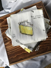 Cotton Tea Towel - Citron Meringue~ Original Watercolor