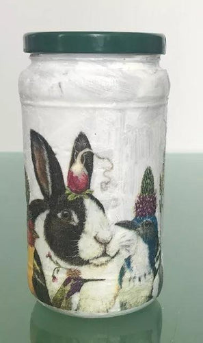 Decoupaged Glass Jar 
