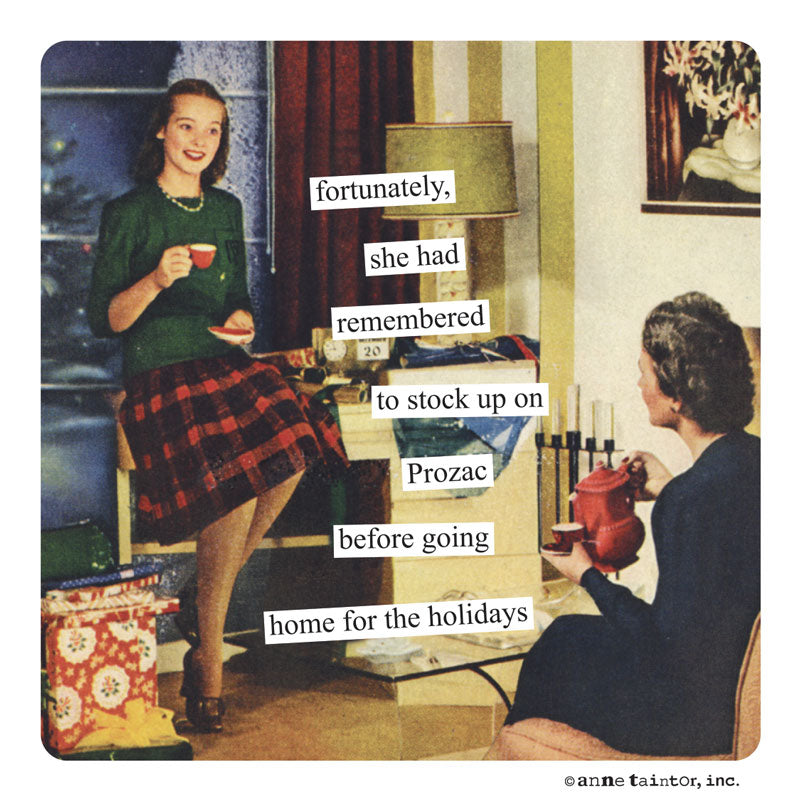 Anne Taintor Christmas magnet, Prozac
