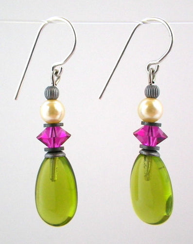 Owen Glass Earrings, Raindrops #40