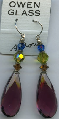 Owen Glass Earrings, Cabaret #16