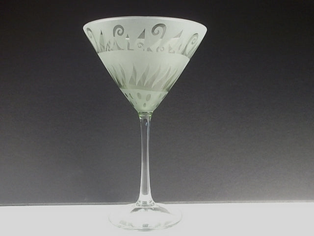 Etched Martini Glass by Leandra Drumm