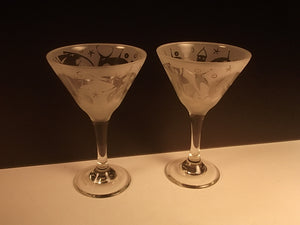 Etched Martini Glass by Leandra Drumm