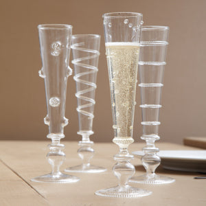 Set of 4 Hand-blown Champagne Glasses