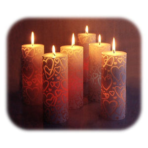 Love Lumenae: Pillar candle with hearts