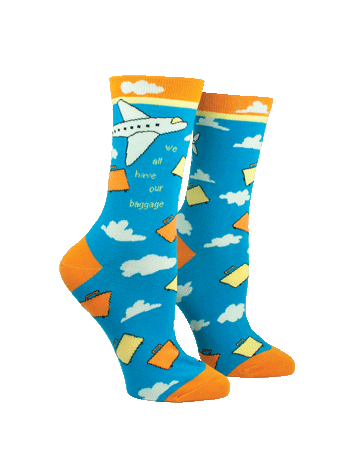 Anne Taintor Crew Socks ~ we all have baggage