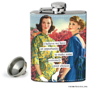 Anne Taintor Flask "poor choices"