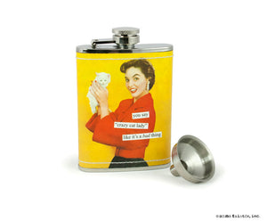 Anne Taintor Flask "cat lady"