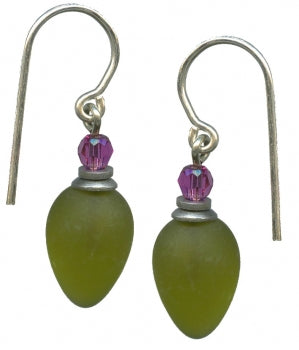 Owen Glass Earrings, Plums #53