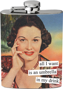 Anne Taintor Flask - umbrella