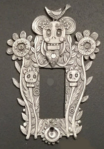 "Calavera Flora" switchplate cover by Leandra Drumm (#157)