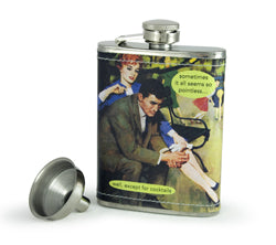 Anne Taintor Flask "sometimes it all seems so pointless... well, except for cocktails"
