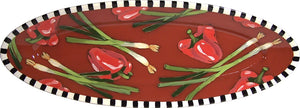 Peppers & Scallions Long Platter /Droll Design