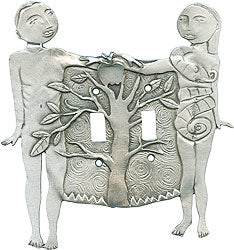 Adam and Eve Double Switchplate, Leandra Drumm (#32)