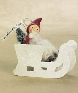Santa in Sleigh Ornament by Nicol Sayre