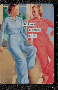 Anne Taintor Postcard with Magnet "she HATED to spread gossip"