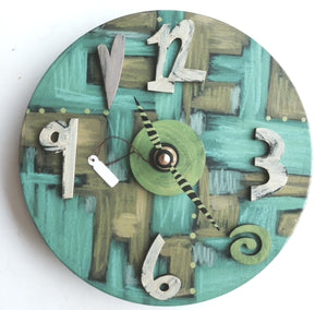 Hand-Painted, One-of-a-Kind Wall Clock by Elisa Drumm