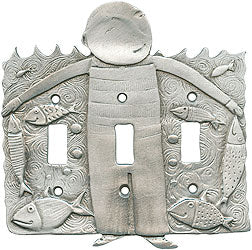 Fisherman switchplate cover by Leandra Drumm (#33)