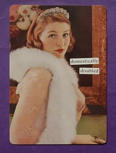 Anne Taintor Postcard with Magnet "domestically disabled"