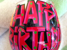 Hand-Painted Wine Goblet "Happy Birthday"