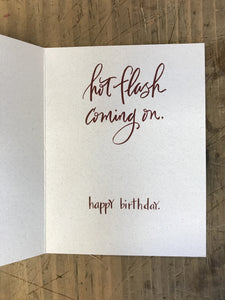 Mikwright "hot flash" birthday card