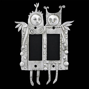 "Fanciful Fellows" switchplate cover by Leandra Drumm/ Double Dimmer (#114)